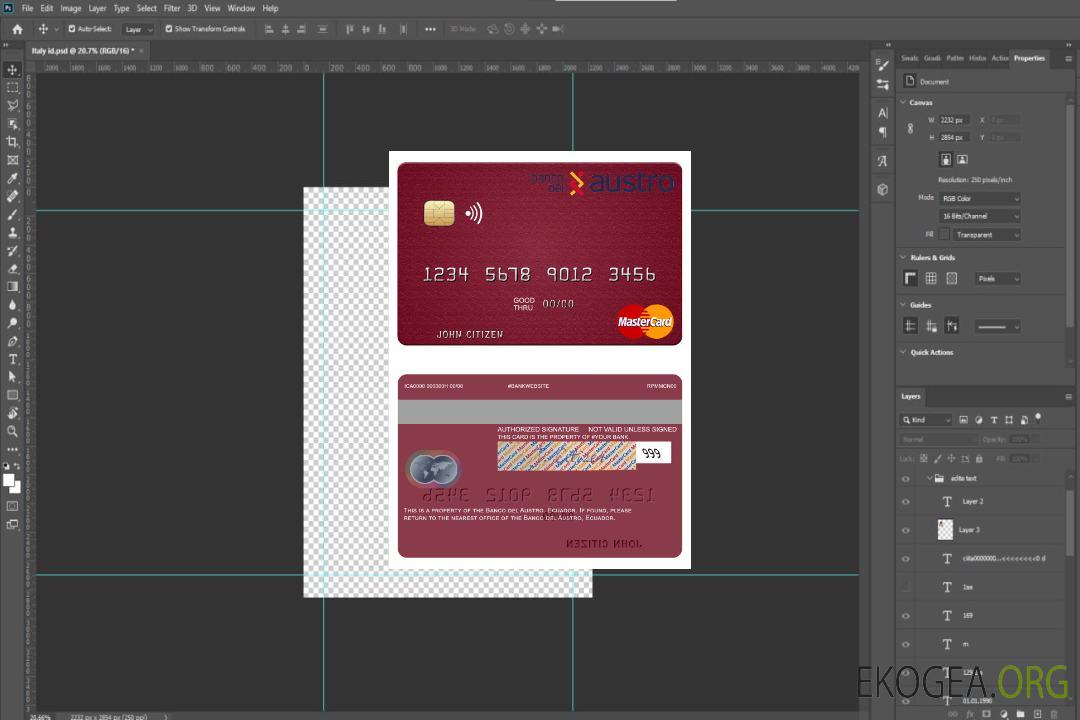 Mastercard Équateur Banco del Austro template Mastercard Équateur Banco del Austro template